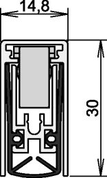 ATHMER Türdichtung Schall-Ex® L-15/30 WS 1-880 1-seitig Länge 1208 mm Aluminium silberfarben eloxiert grau Holztüren links/rechts