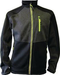 TERRAX Strickfleecejacke Gr.XXL dunkelgrün/schwarz/lime