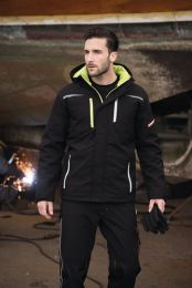 TERRAX Softshell-Berufsparka Terrax Workwear Gr.M schwarz/limette