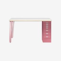 BISLEY MultiDesk BxTxH 1400x600x740 mm, plywood/pink, MD148HPW601