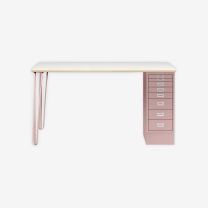 BISLEY MultiDesk BxTxH 1400x600x740 mm, plywood/pastellpink, MD148HPW620